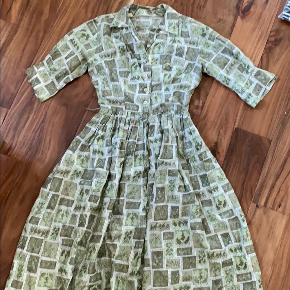 1950s day dress vintage xs